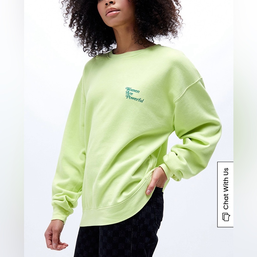 ONE DNA Lime Women Are Powerful Crew Neck Sweatshirt